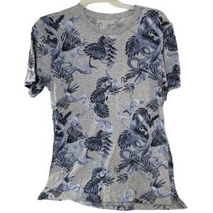 GEORGE Gray Floral Short Sleeve Crew Neck Tee Shirt Top Size Medium Lot of 3